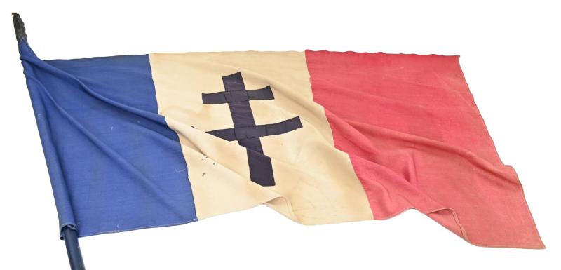 French Resistance Flag with Pole and Poletop