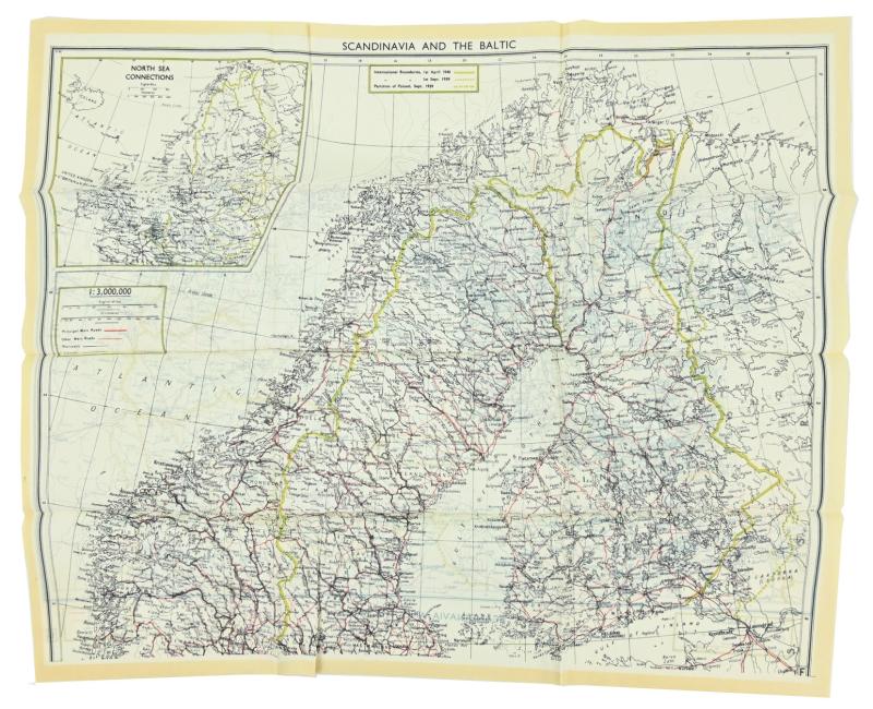 British RAF WW2 Escape Map 