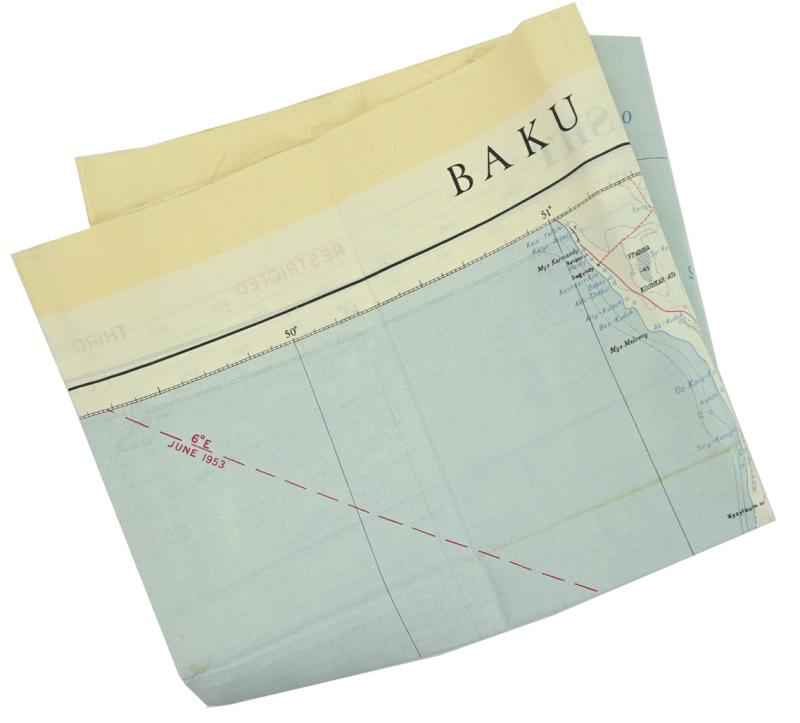 British RAF Escape Map 'Baku'