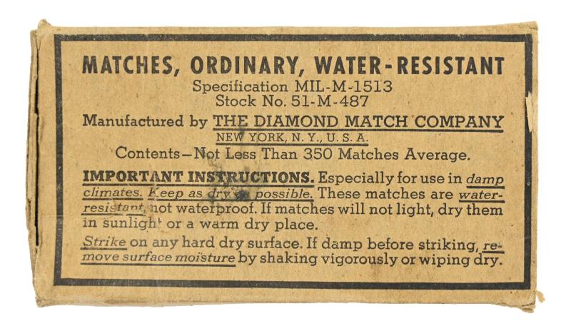 US Army Water Resistance Matches