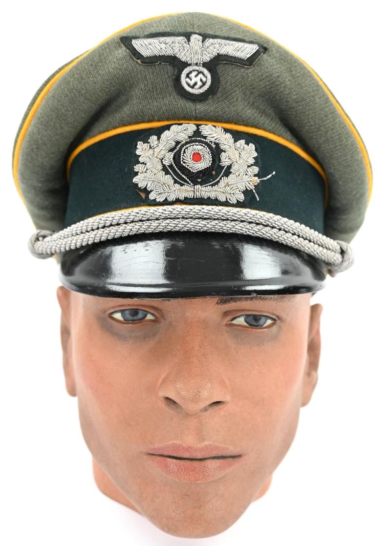 German WH Officer's Visor Cap Cavalry 'EREL'