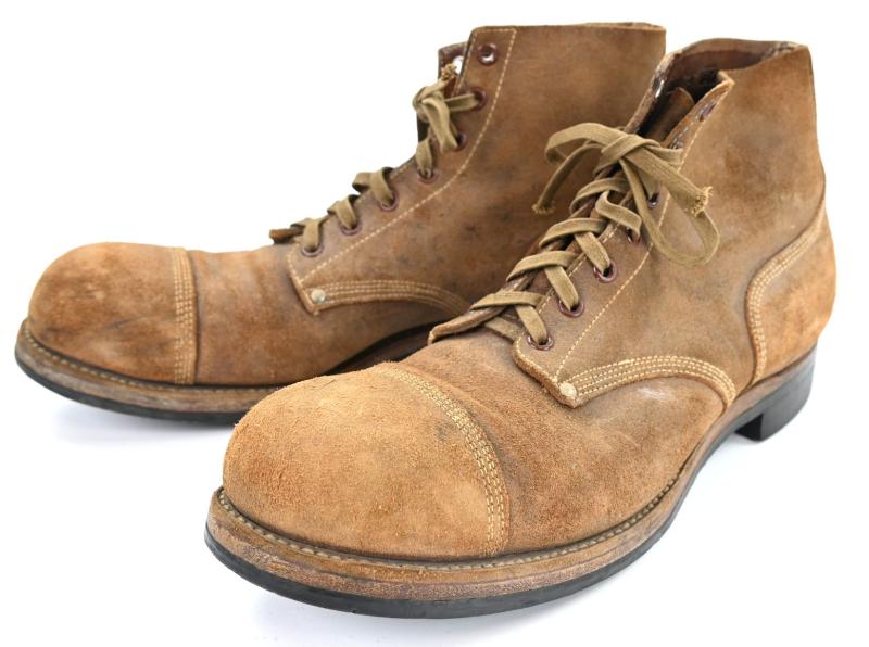 US WW2 Cap Toe Rough-Out Shoes 1944