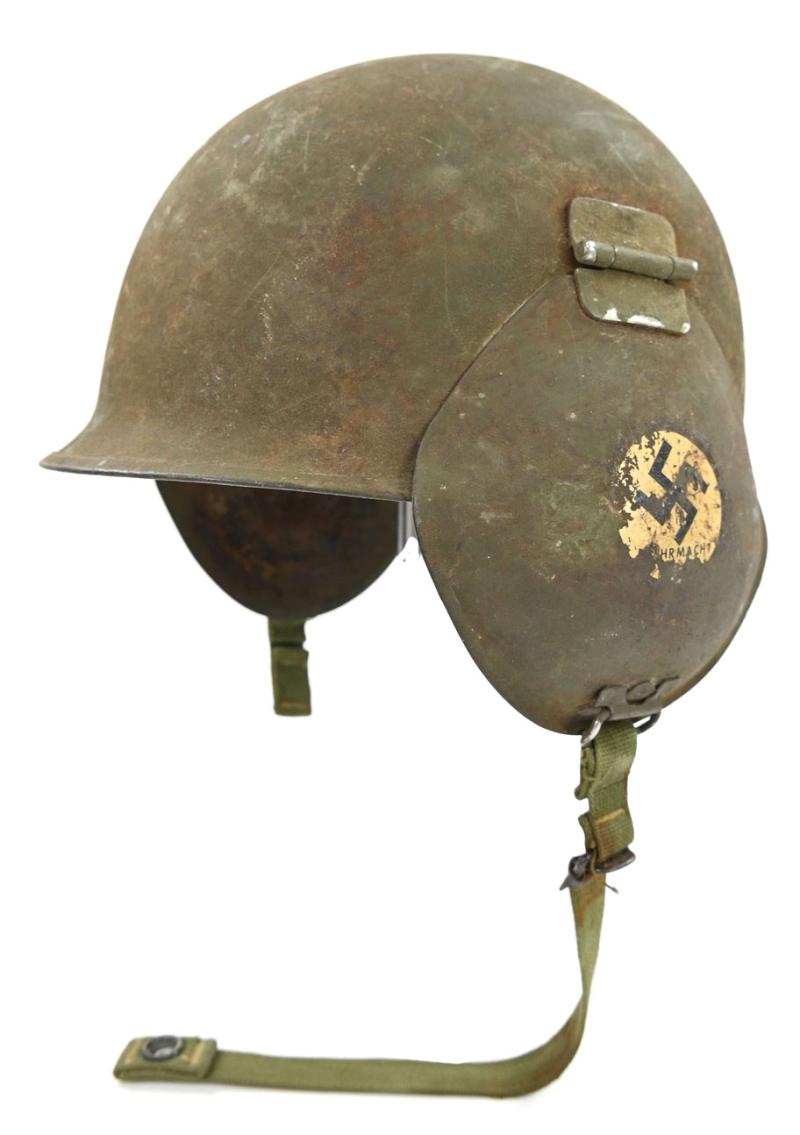 US WW2 M3 Flak Helmet with Swastika decals