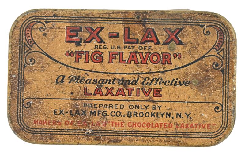 US WW2 Ex-Lax 'Fig Flavor' Chocolade Tin Can