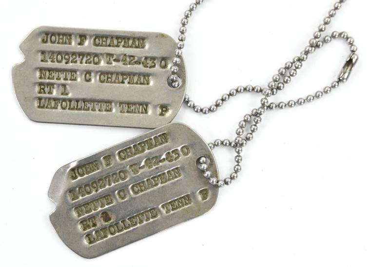 US WW2 Dog-Tag Tec5 'John F. Chapman'