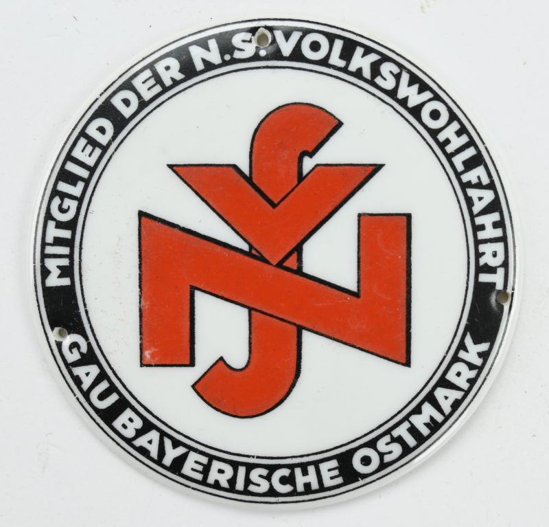 German NSV Memberplate 'Bayerische Ostmark'