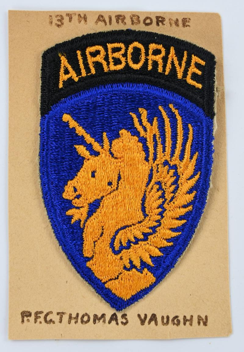 WorldWarCollectibles | US WW2 13th Airborne Division SSI 'Pfc. Thomas ...