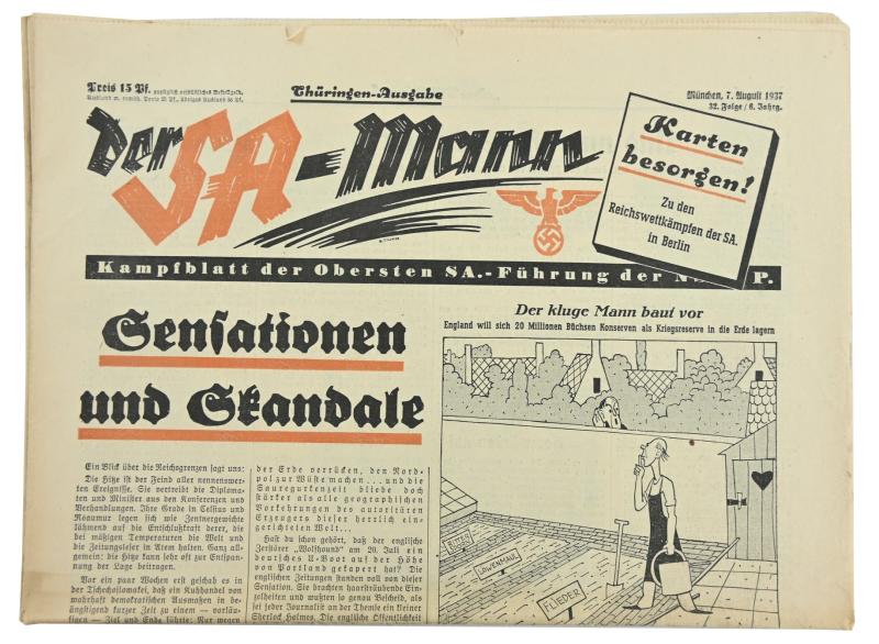 German Newspaper der SA-Mann 7 August 1937