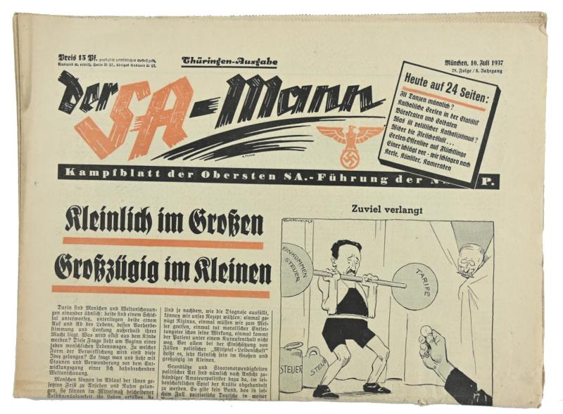 German Newspaper der SA-Mann 10 Juli 1937