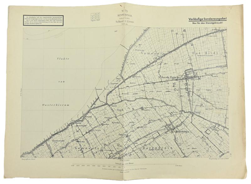 German Mapcard of 'Minnertsga' Holland