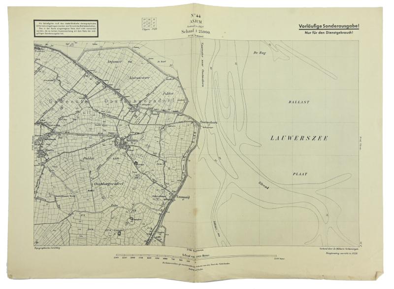 German Mapcard of 'Anjum' Holland