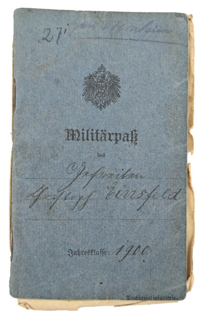 German WW1 Militairpass 'Verdun'