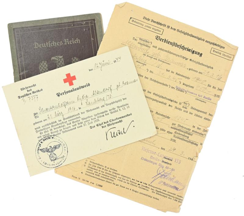 German Third Reich DRK Workers Pass with Signature Wilhelm Keitel