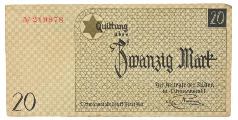 German Banknote for Lodz Ghetto 15 May 1940