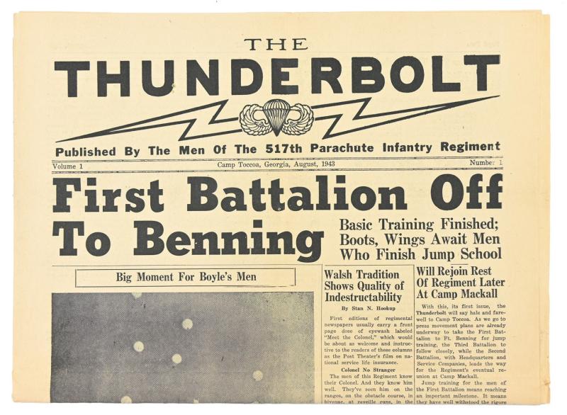 US WW2 517th PIR Newspaper 'The Tunderbolt'