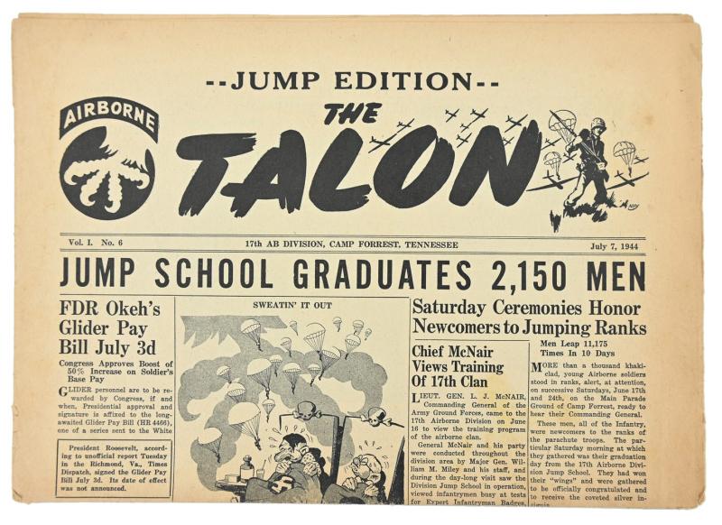 US WW2 17th Airborne Division Newspaper 'The Talon' Jump Edition