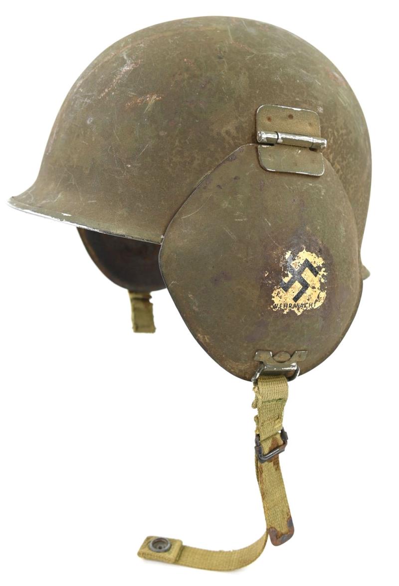 US WW2 M3 Flak Helmet with Swastika decals