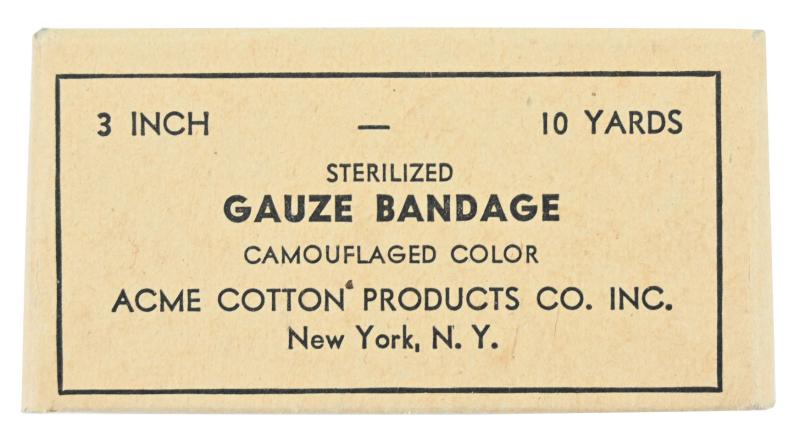 US WW2 Medical Gauze Bandage Camouflaged