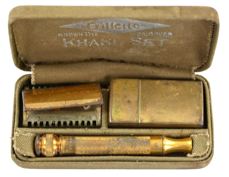 US WW2 Gillette Razor Khaki Set