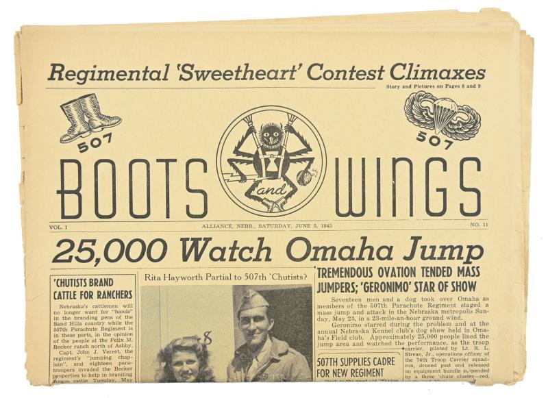 US WW2 507th PIR Newspaper 'Overseas Boots and Wings'