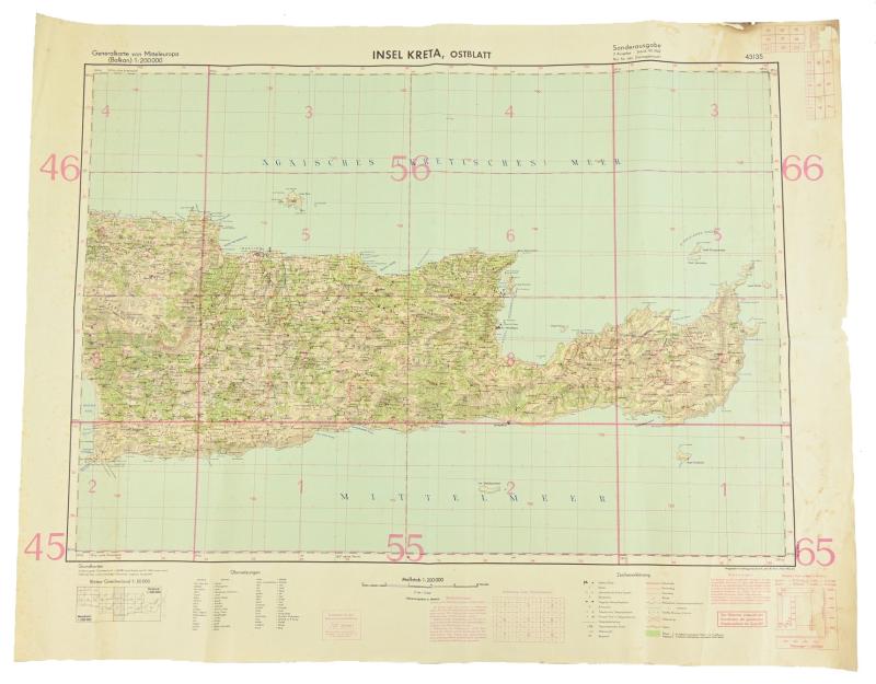 German WH Mapcard of Kreta Greece