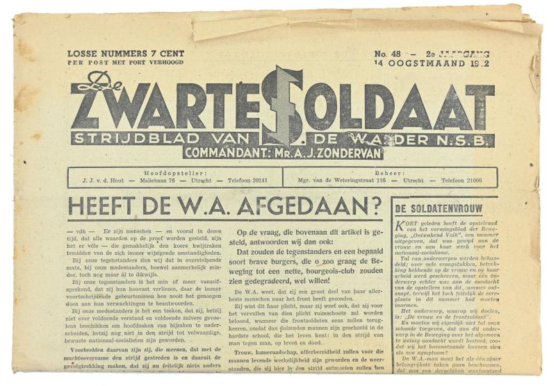 Dutch SS Magazine 'De Zwarte Soldaat' 1942