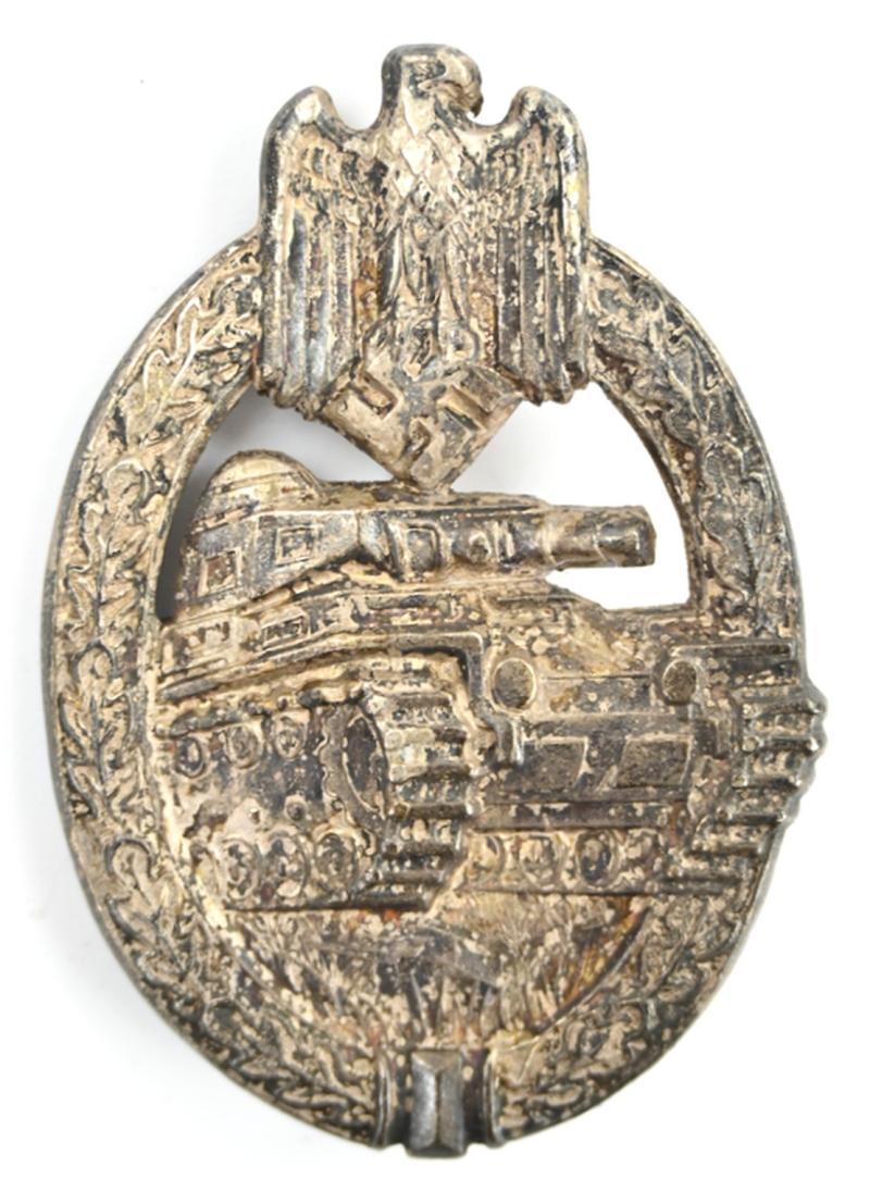 German Panzer Assault Badge in Silver 'Hermann Aurich'