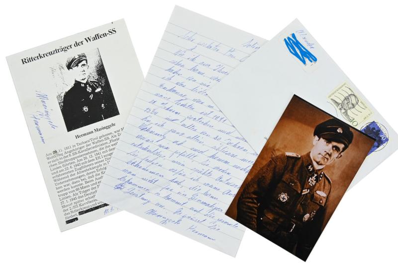 German Waffen-SS Knight's Cross Recipient Portait Picture with Signature 'Hermann Maringgele'