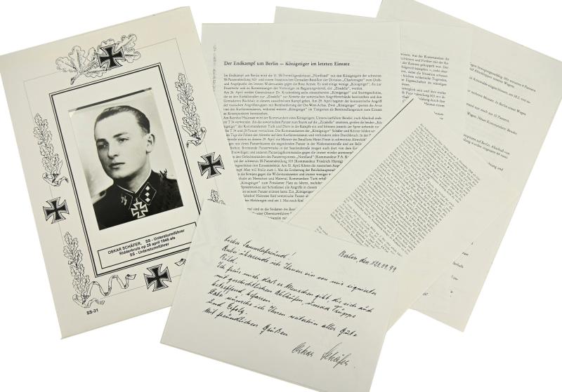 Signature of Waffen-SS KC Recipient 'Oskar Schäfer'