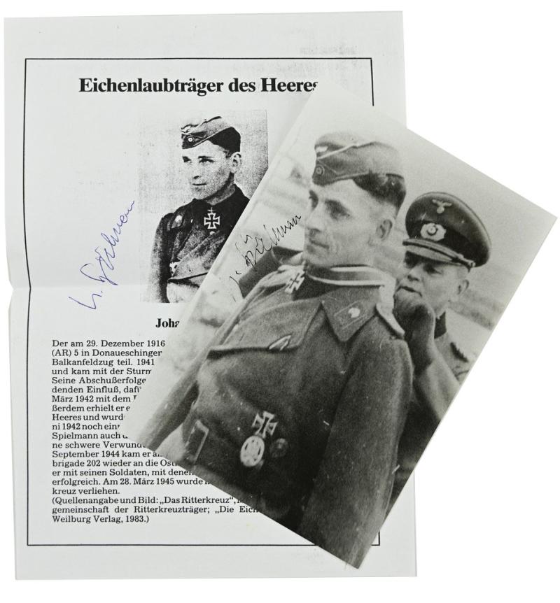 Signature of Wehrmacht Member 'Johann Spielmann'