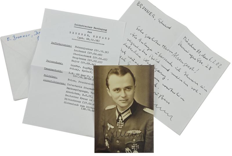 Signature of Wehrmacht Heer KC-OLC Recipient 'Eduard Brunner'