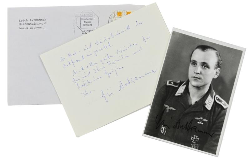 Signature of Luftwaffe KC Recipient 'Erich Axthammer'