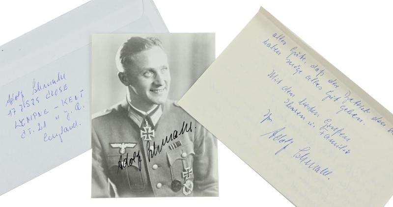 Signature of Wehrmacht Heer KC Recipient 'Adolf Schmahl'