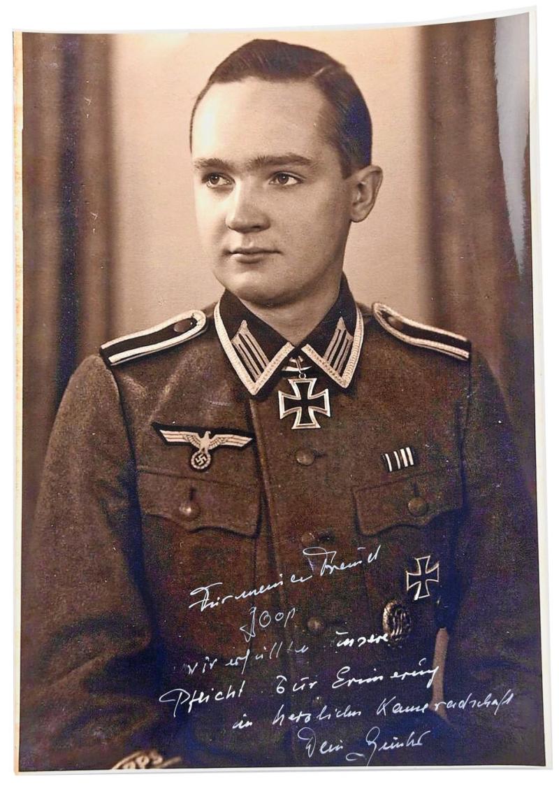 Signature of Wehrmacht Heer KC Recipient 'Günter Halm' LARGE SIZE PORTRAIT PICTURE