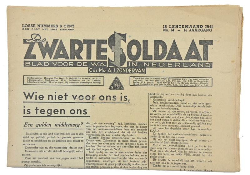 Dutch SS Magazine 'De Zwarte Soldaat' 1941