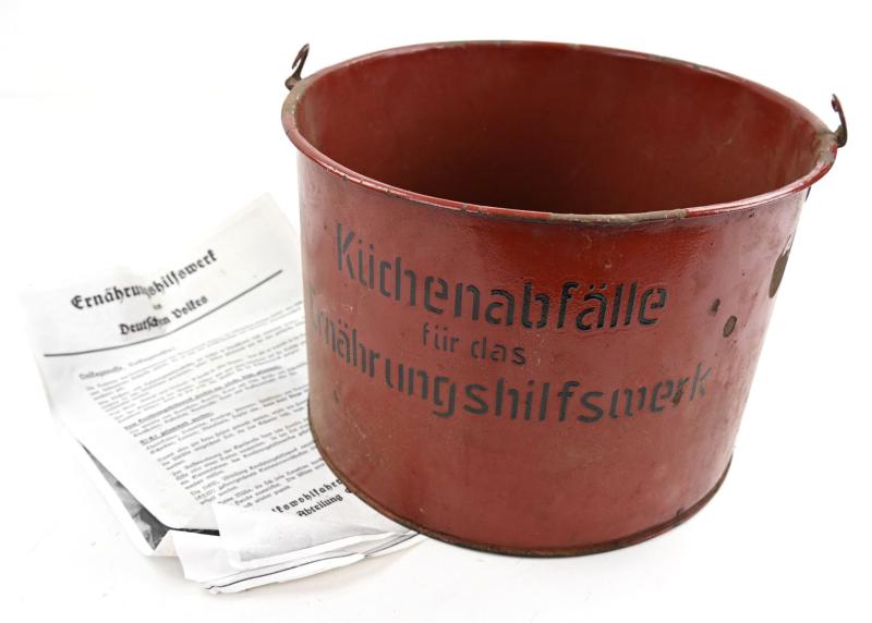 German Third Reich Enamel Bucket 'Ernährungshilfswerk'