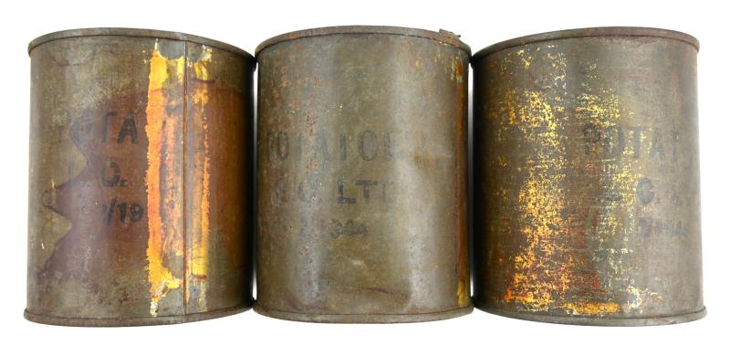 British WW2 Ration Tin Cans of Potatoes 1944