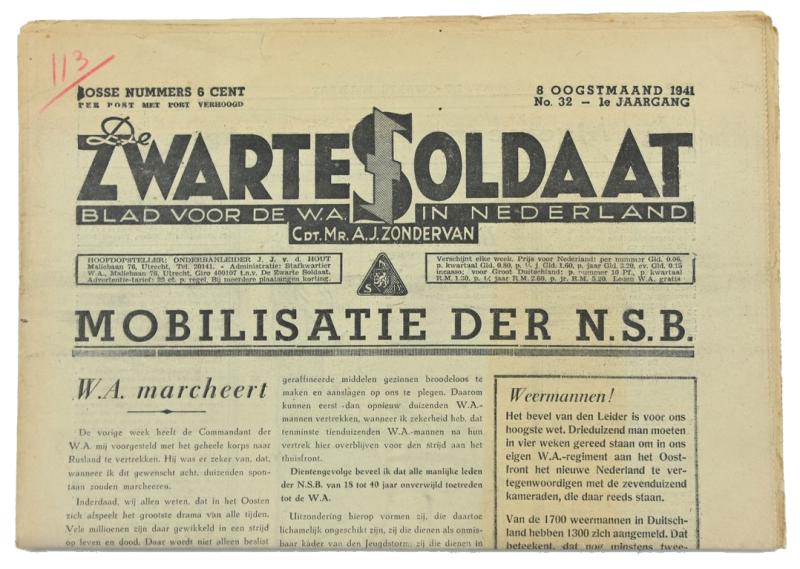 Dutch SS Magazine 'De Zwarte Soldaat' 1941