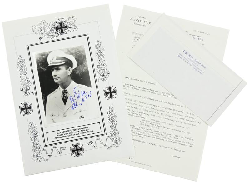 Signature of Kriegsmarine KC-Recipient 'Alfred Eick'