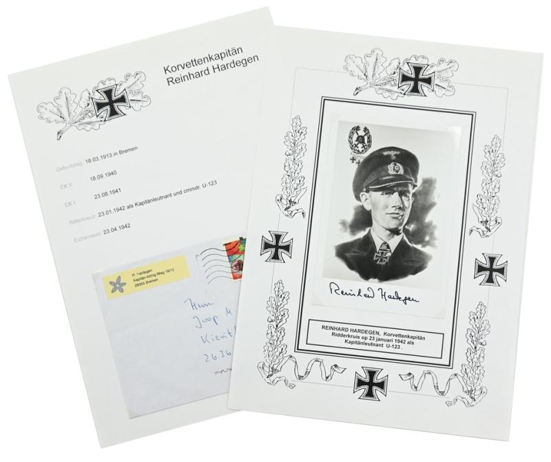 Signature of Kriegsmarine KC-OLC Recipient 'Reinhard Hardegen'