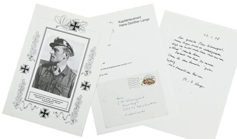 Signature of Kriegsmarine KC-OLC Recipient 'Hans-Günther Lange'