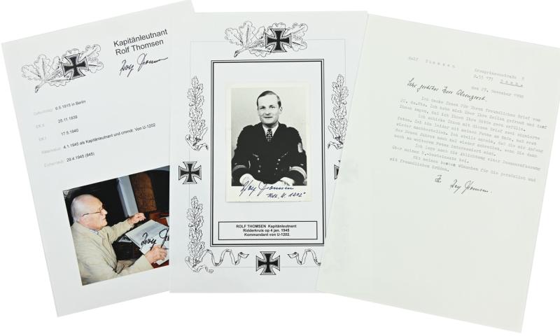 Signature of Kriegsmarine KC Recipient 'Rolf Thomsen'