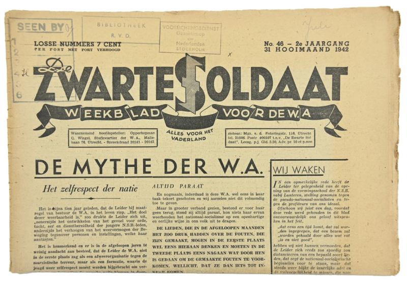 Dutch SS Magazine 'De Zwarte Soldaat' 1942