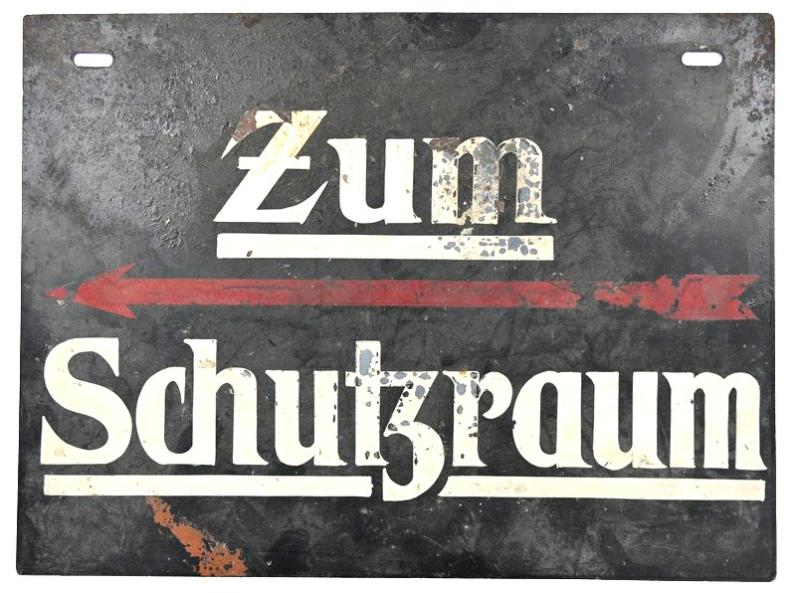 German Third Reich Era Air-Raid Shelter Sign