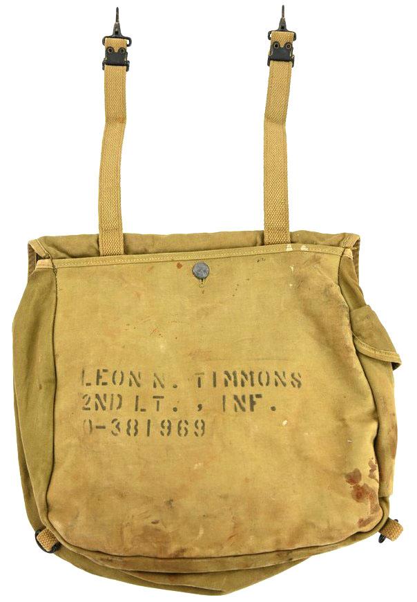 US WW2 Named Rubberized Musset Bag