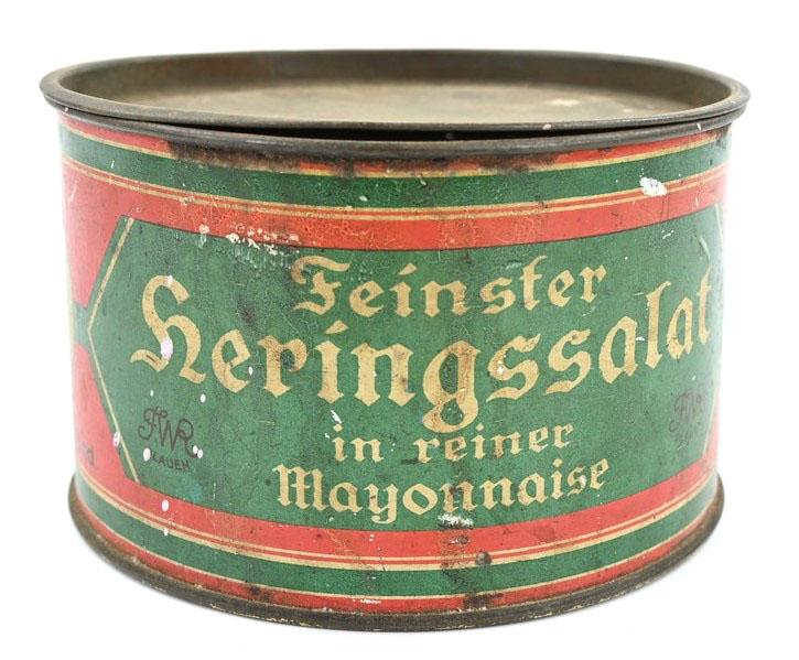 German Third Reich Era Tin Can of Heringsalad