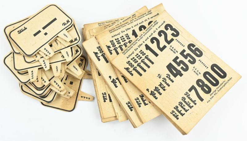 German Third Reich Era Shop Price Tags