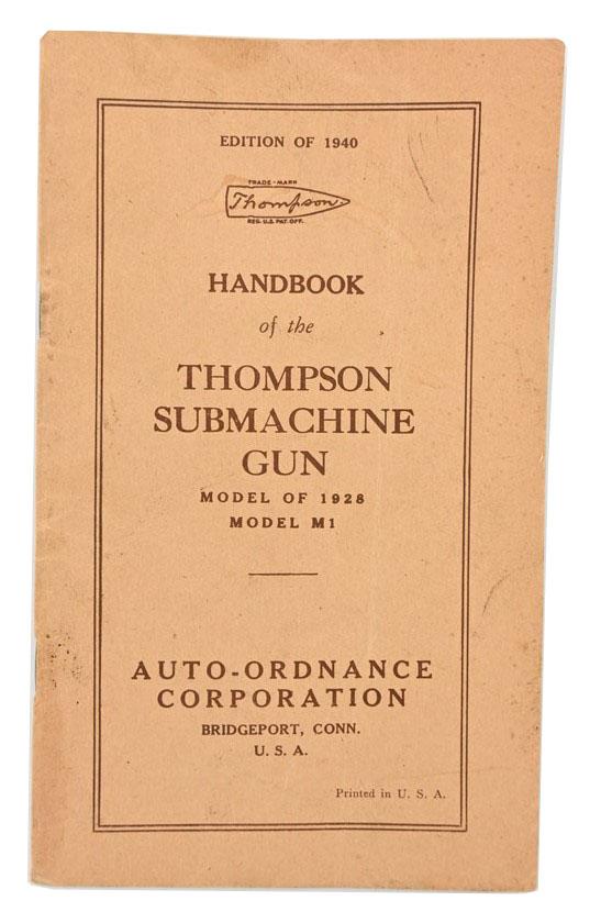 US WW2 Thompson M-1928 Handbook Manual