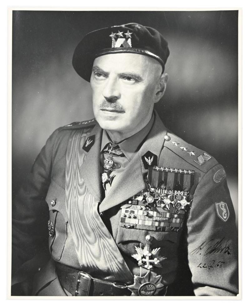 Polish Large Signed Portrait Picture General Władysław Anders