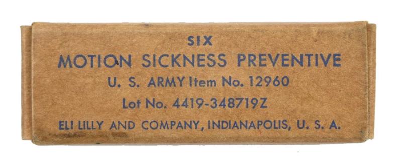 US WW2 Paratrooper 'Motion Sickness Preventive'